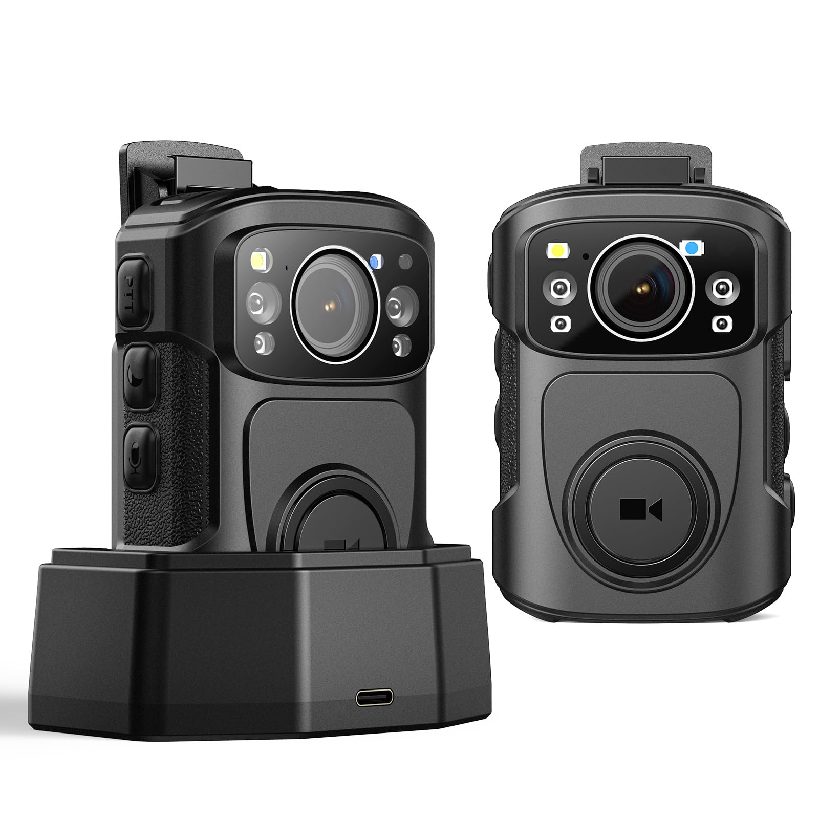 BOBLOV B4K5 4K Body Camera 3400mAh IP68 Waterproof GPS Police 128GB Body Cams for 11Hrs(1080P Only Video Record Provide Charging Dock Night Vision Video Camcorder for Personal Guard Civilians