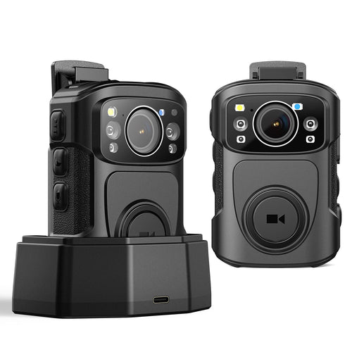 BOBLOV B4K5 4K Body Camera 3400mAh IP68 Waterproof GPS Police 128GB Body Cams for 11Hrs(1080P Only Video Record Provide Charging Dock Night Vision Video Camcorder for Personal Guard Civilians