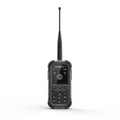 Rugged satellite phone on white background